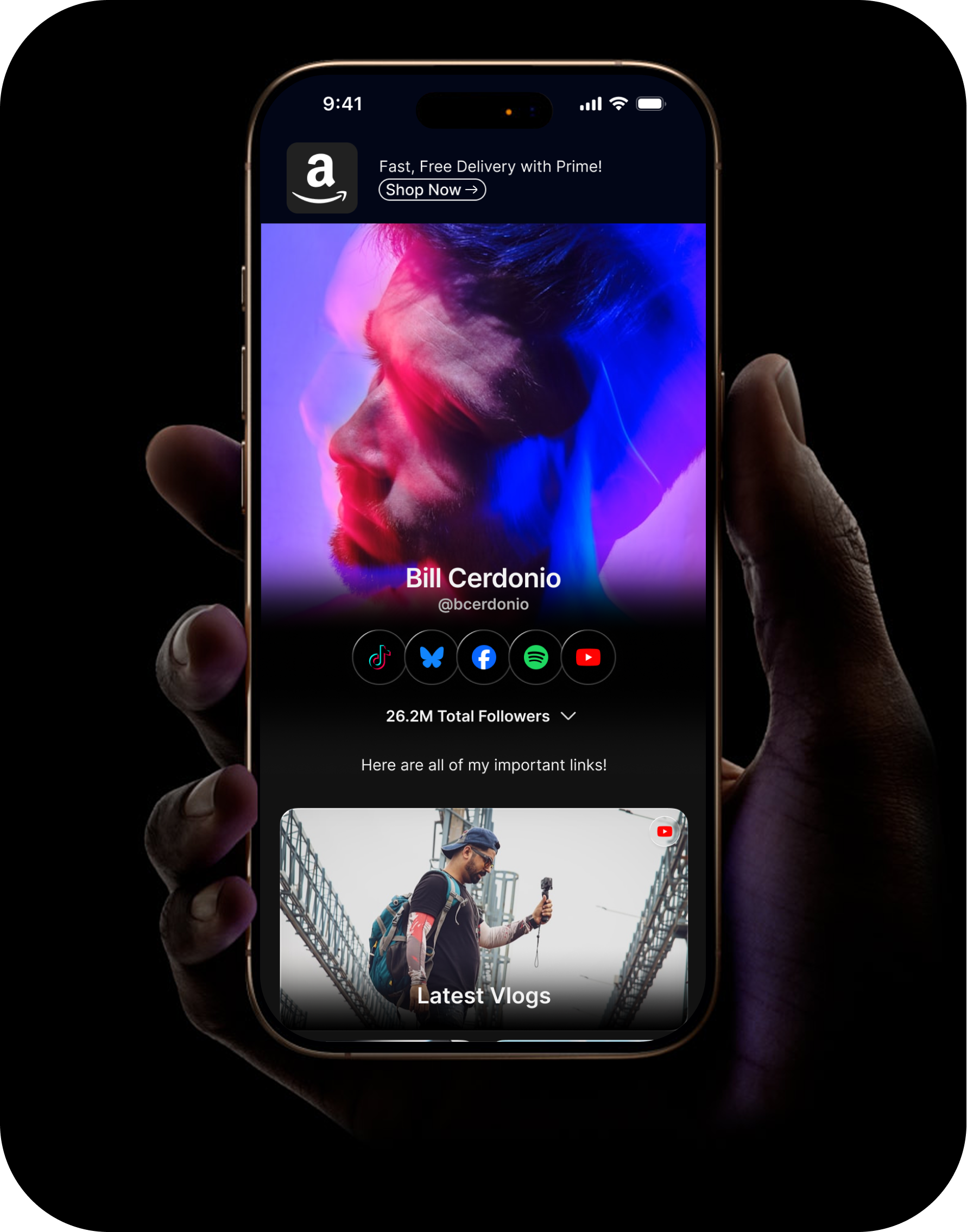 Phone mockup showing earning features