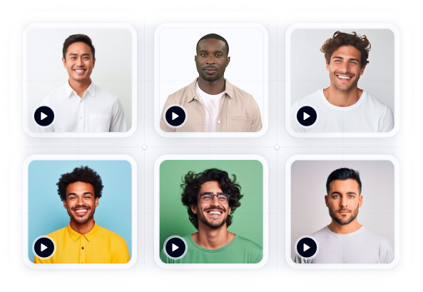 Creator profiles with play buttons